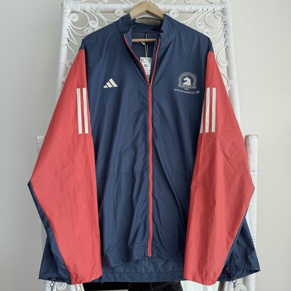 Adidas Boston Marathon Jacket Mens XXL 2023 Navy AEROREADY Primeblue Running